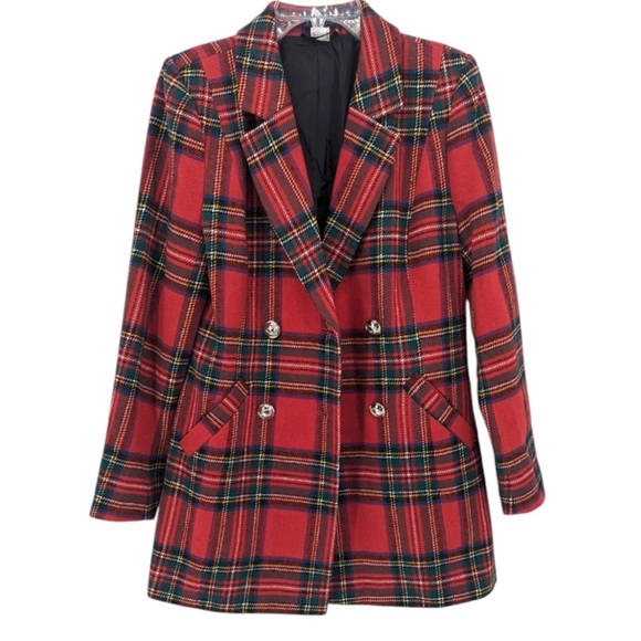Red plaid Christmas blazer - Picture 3 of 6